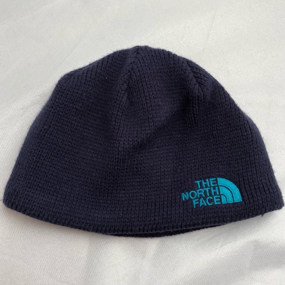 The North Face navy blue youth knit cap hat